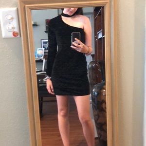 Black one sleeve dress